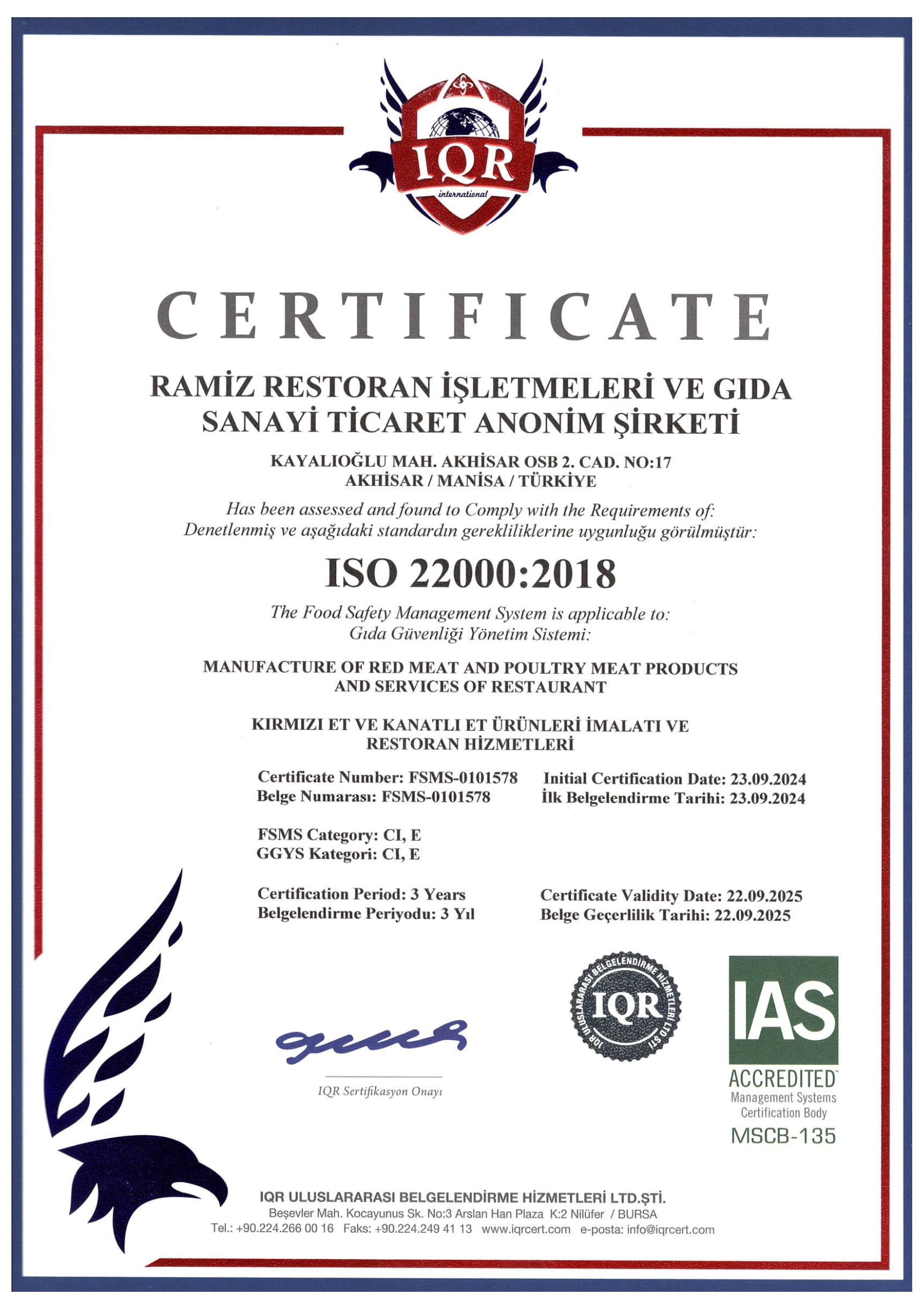 ISO Zertifikat IQR 02